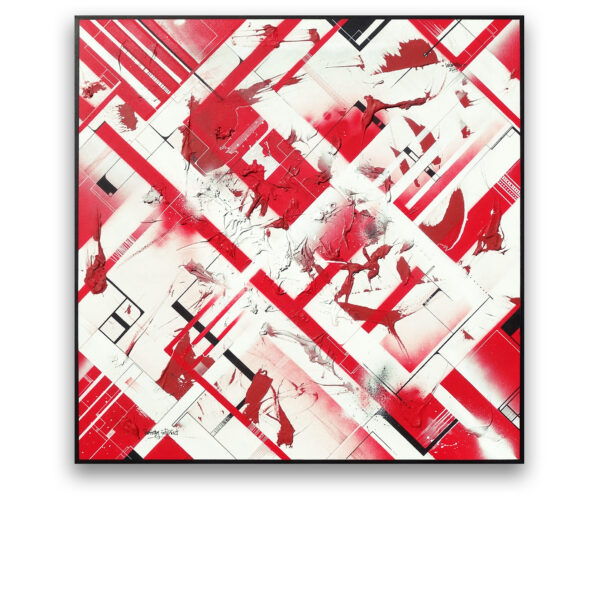 Perfectly Imperfect Red - 90x90cm - Acrylique, spray, posca - 2015 lloeill toile peinture graffiti.