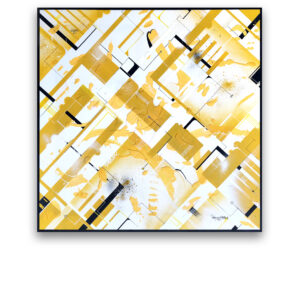 Perfectly Imperfect Yellow - 90x90cm - Acrylique, spray, posca - 2015 lloeill toile peinture graffiti.